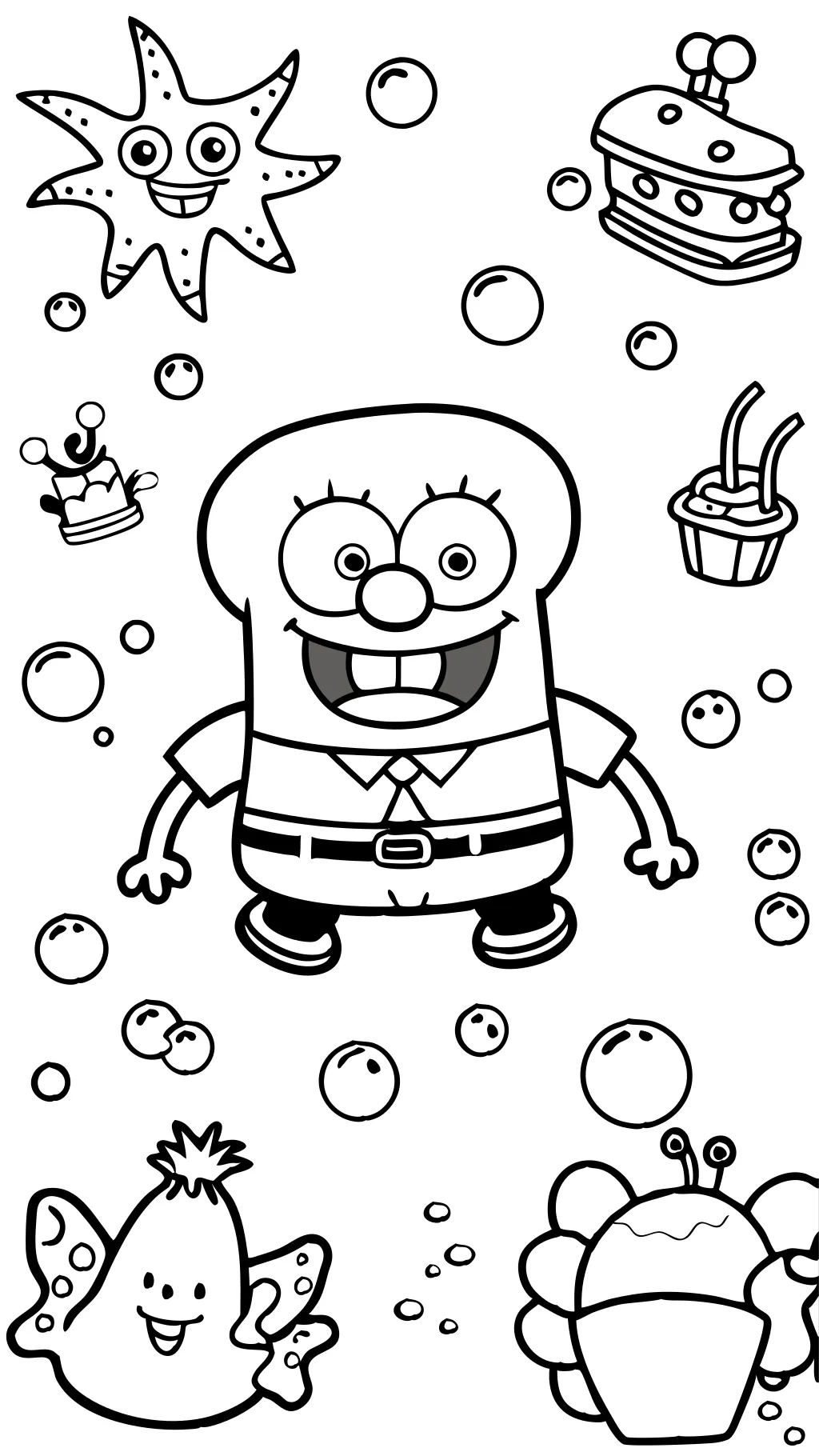 spongebob color pages to print